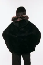 Κάπα από μαύρη γούνα κάστορα και αλεπούς - Image 6