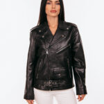 BLACK OVERSIZED LEATHER JACKET