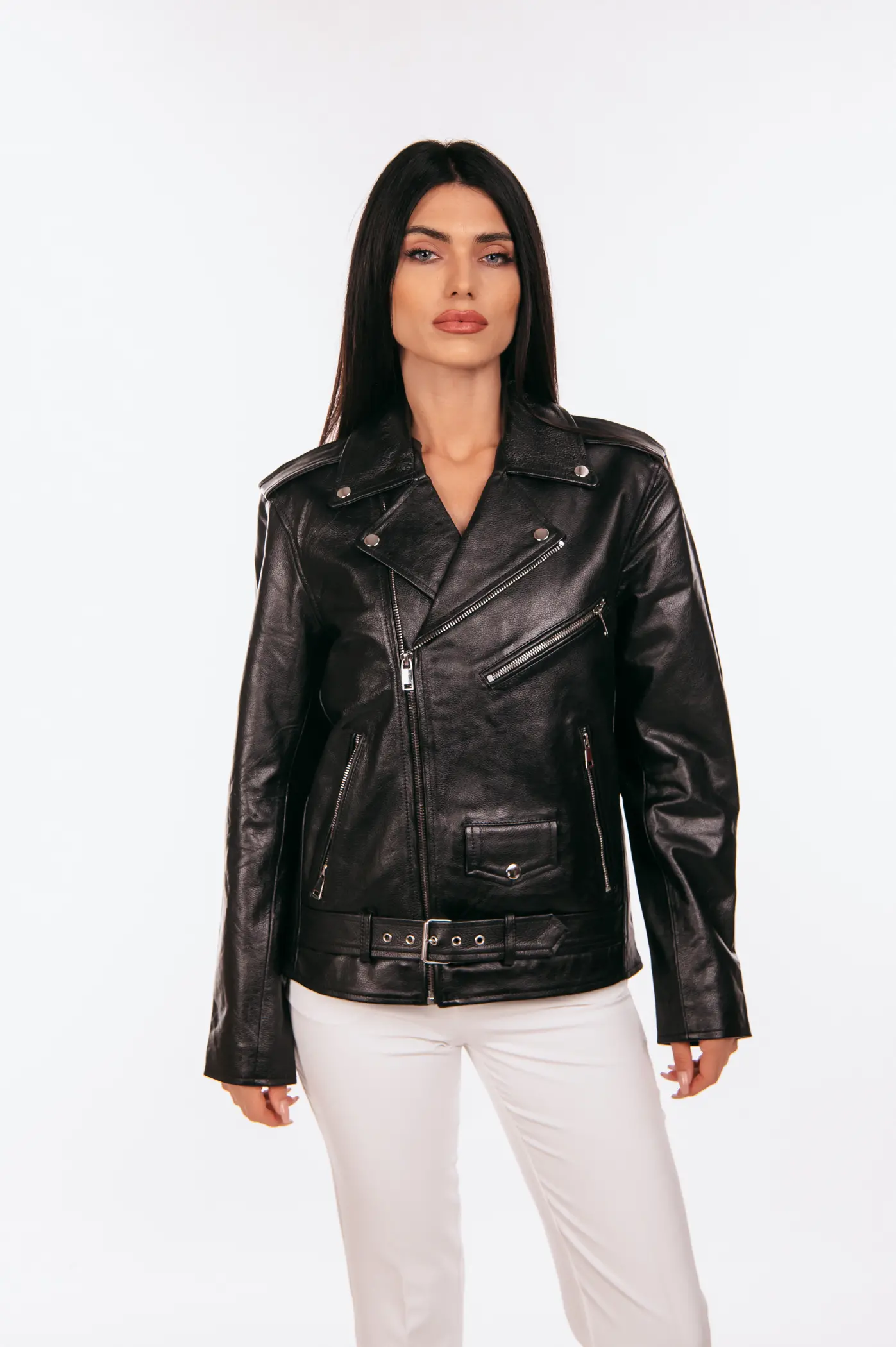 BLACK-OVERSIZED-LEATHER-JACKET-01 BLACK OVERSIZED LEATHER JACKET - Image 1