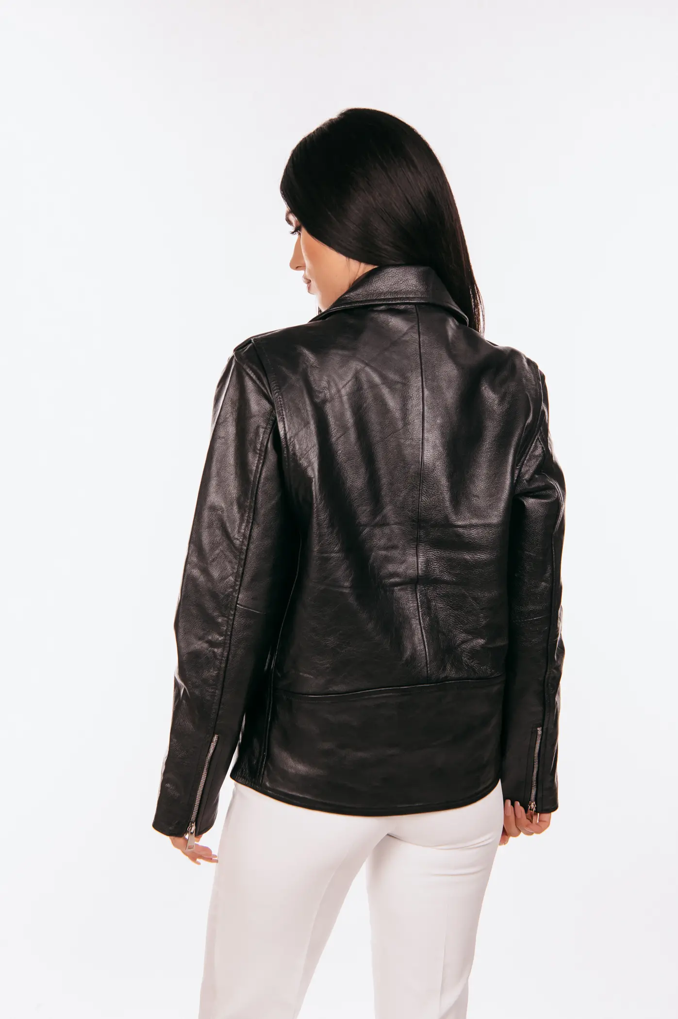 BLACK OVERSIZED LEATHER JACKET - Image 6