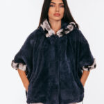 BLUE BEAVER AND CHINCHILLA FUR ETOL WITH HOOD