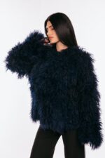 BLUE MONGOLIAN FUR JACKET - Image 4