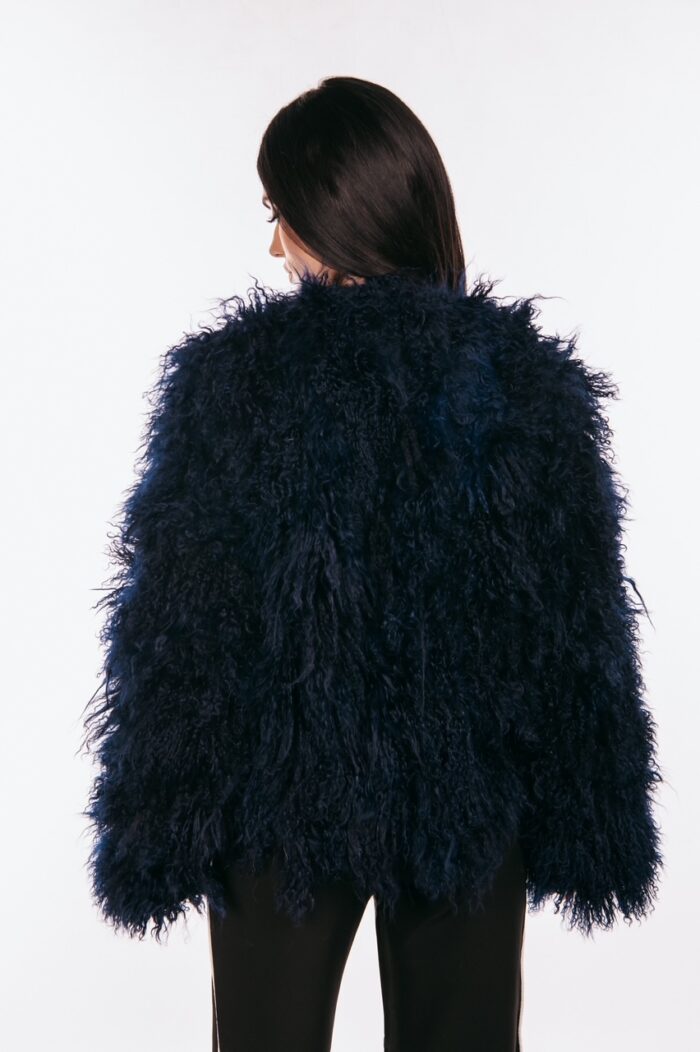 BLUE MONGOLIAN FUR JACKET - Image 3
