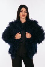 BLUE MONGOLIAN FUR JACKET