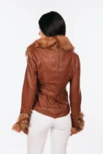 CINNAMON LEATHER AND FOX JACKET - Image 5