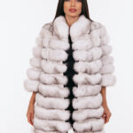 Μπουφάν από λευκή γούνα αλεπούς με αποσπώμενα μέρη