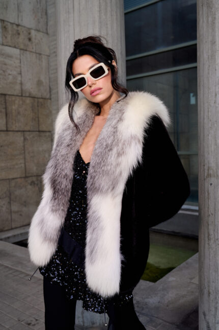 BLACK AND SILVER MINK AND FOX