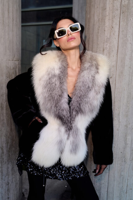 BLACK AND SILVER MINK AND FOX