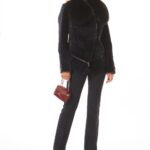 BLUE ASTRAKHAN AND FOX FUR JACKET