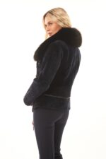 BLUE ASTRAKHAN AND FOX FUR JACKET