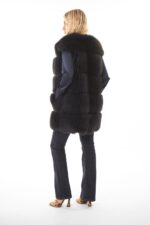 BLUE FLUFFY FOX FUR VEST