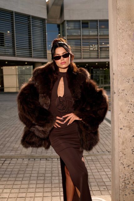 BROWN FOX FUR JACKET