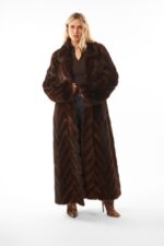 BROWN FULL LENGTH MINK FUR COAT