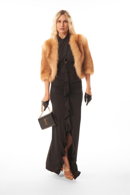 CARAMEL RACCOON FUR BOLERO