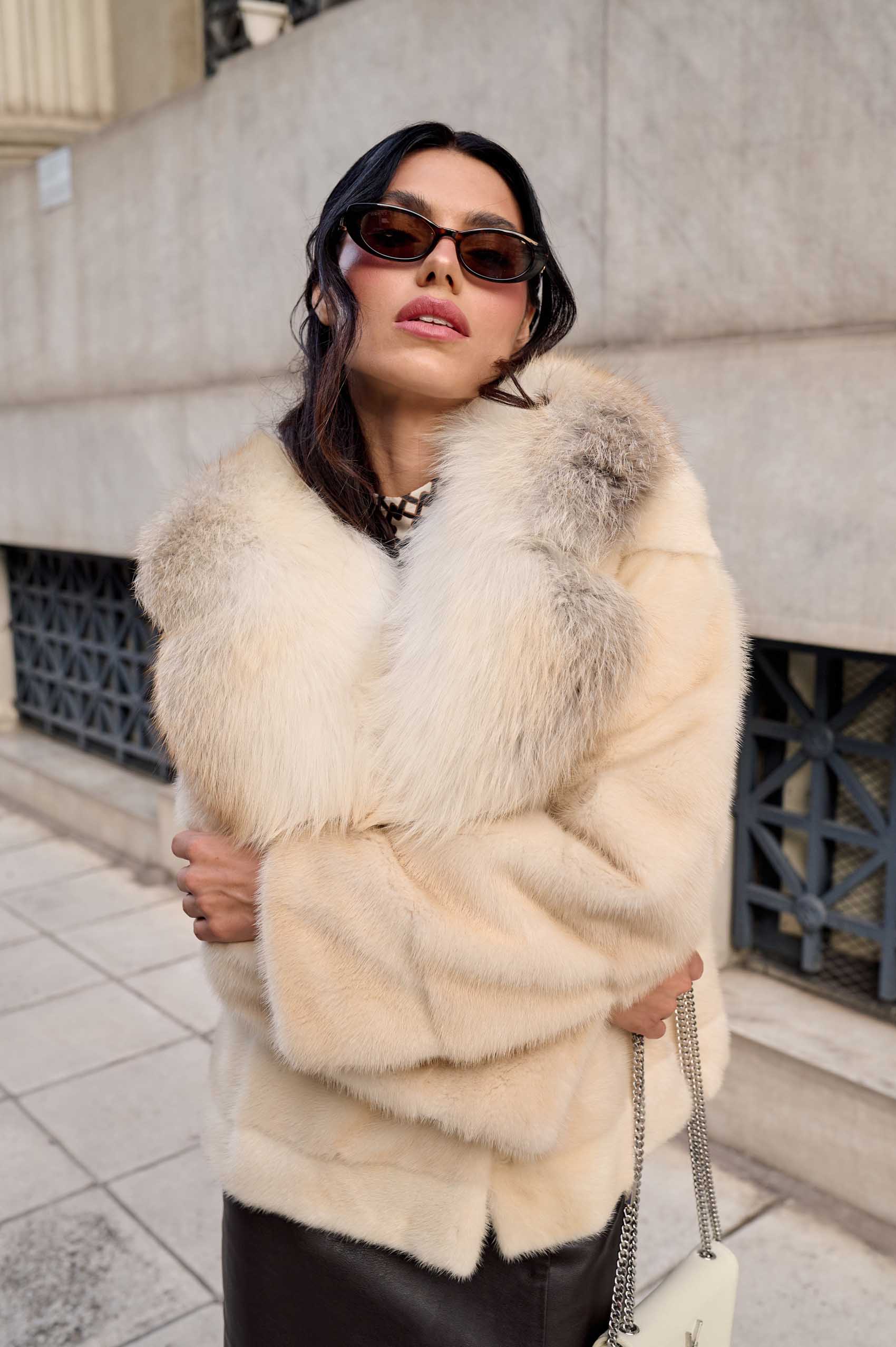CREAM-MINK-AND-FOX-FUR-JACKET-003 CREAM MINK AND FOX FUR JACKET - Image 1