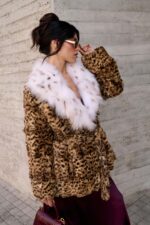 ANIMAL PRINT MINK AND LYNX FUR JACKET