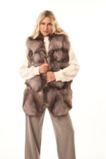 FOX FUR VEST WITH A HOOD