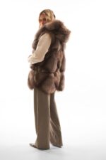 FOX FUR VEST WITH A HOOD