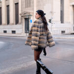 RED AND SILVER FOX FUR JACKET