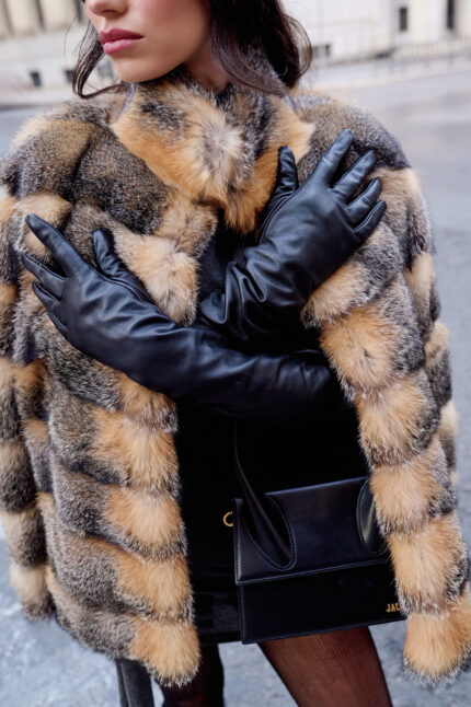RED AND SILVER FOX FUR JACKET