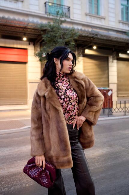 RED AND SILVER FOX FUR JACKET