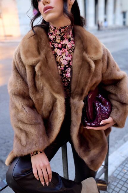 RED AND SILVER FOX FUR JACKET