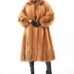 RED FOX FUR LONG COAT