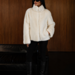 SHORT WHITE RABBIT FUR JACKET