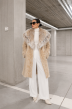 LONG CHAMPAGNE ASTRAKHAN AND LYNX FUR JACKET