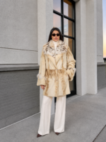 CREAM MINK AND LYNX FUR JACKET
