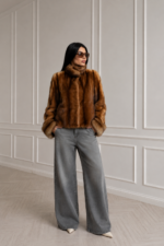SHORT CINNAMON MINK FUR JACKET