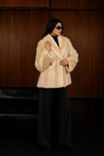 CREAM MINK FUR JACKET