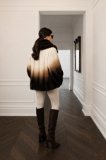 CREAM AND BROWN MINK AND CHINCHILLA FUR JACKET - Image 2