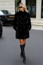 LONG BLACK MINK FUR JACKET
