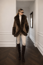 ANIMAL PRINT MINK AND CHINCHILLA FUR JACKET