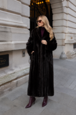 FULL LENGTH BROWN MINK FUR JACKET