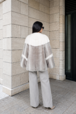 WHITE AND LIGHT GREY MINK FUR JACKET - Image 2