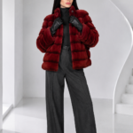 SHORT RED MINK FUR JACKET