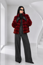 SHORT RED MINK FUR JACKET
