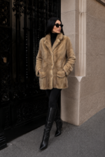 BEIGE MINK FUR JACKET