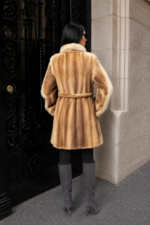 Beige Mink Fur Jacket with a belt - Image 2