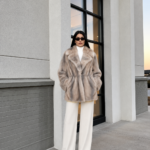SILVER GREY MINK FUR JACKET