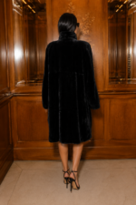 LONG BLACK RABBIT FUR JACKET - Image 2