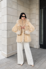 CREAM MINK AND FOX FUR JACKET