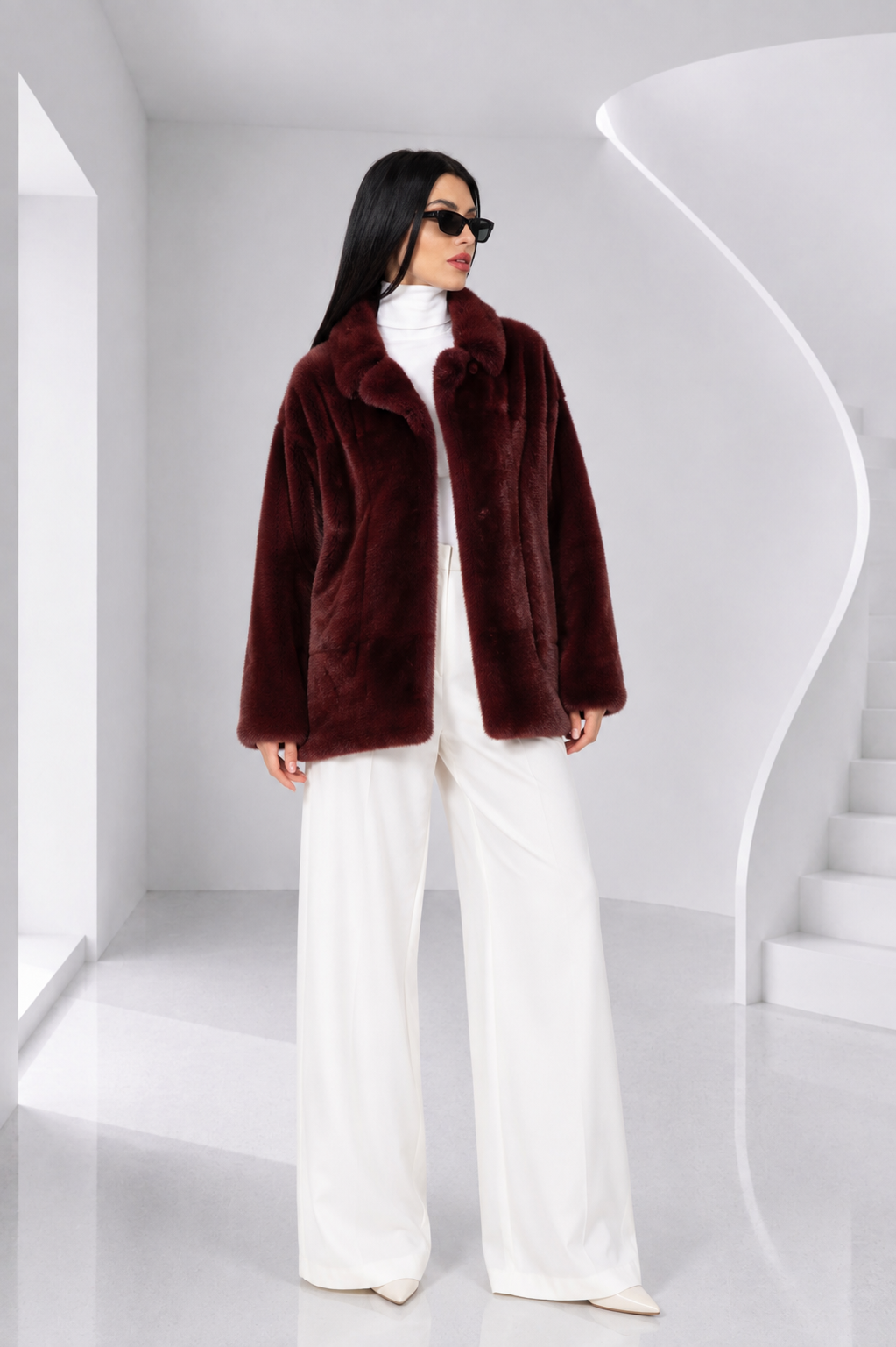 F9B5F541-F61E-47E3-8C7D-E2750438D959 2 BORDEAUX MINK FUR JACKET - Image 1