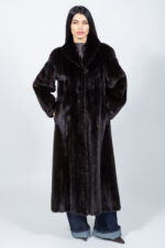 FULL LENGTH BROWN MINK FUR JACKET