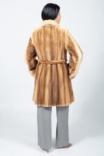 Beige Mink Fur Jacket with a belt - Image 2