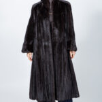 FULL LENGTH BROWN MINK FUR JACKET