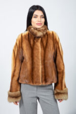 SHORT CINNAMON MINK FUR JACKET - Image 3
