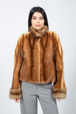 SHORT CINNAMON MINK FUR JACKET